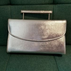 Silver metallic 60s handbag extending handle